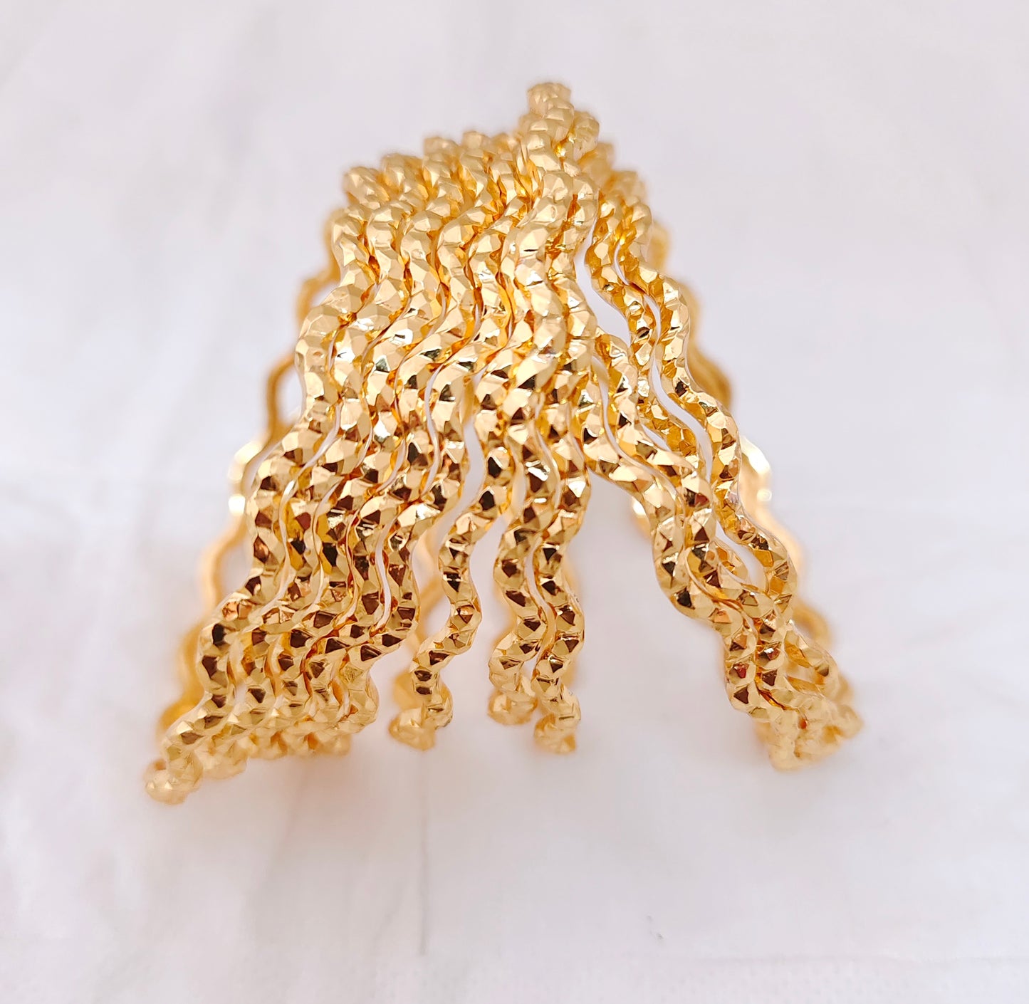 Silver base gold polish bangles-RCK139