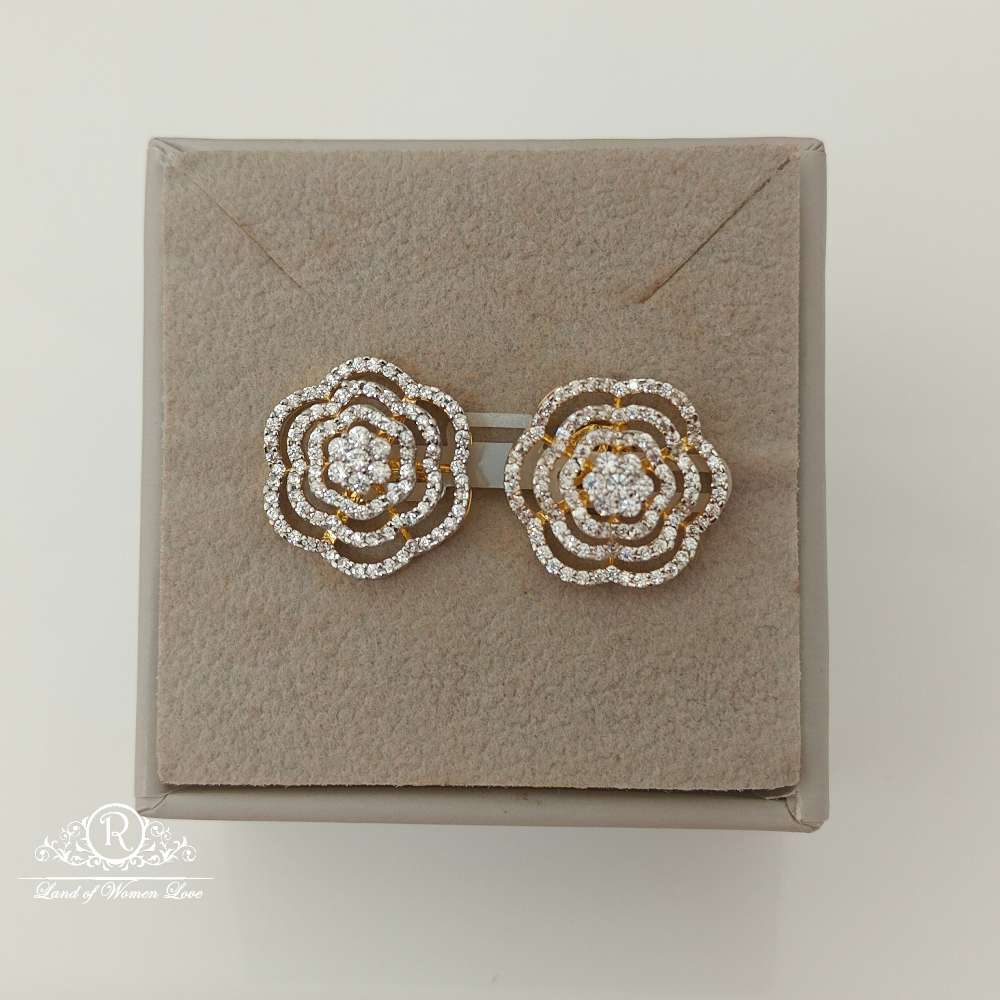 stud silver diamond replica design cz-stones earrings-rccp68 cz 92.5 silver ramala jewelry / ramala collections