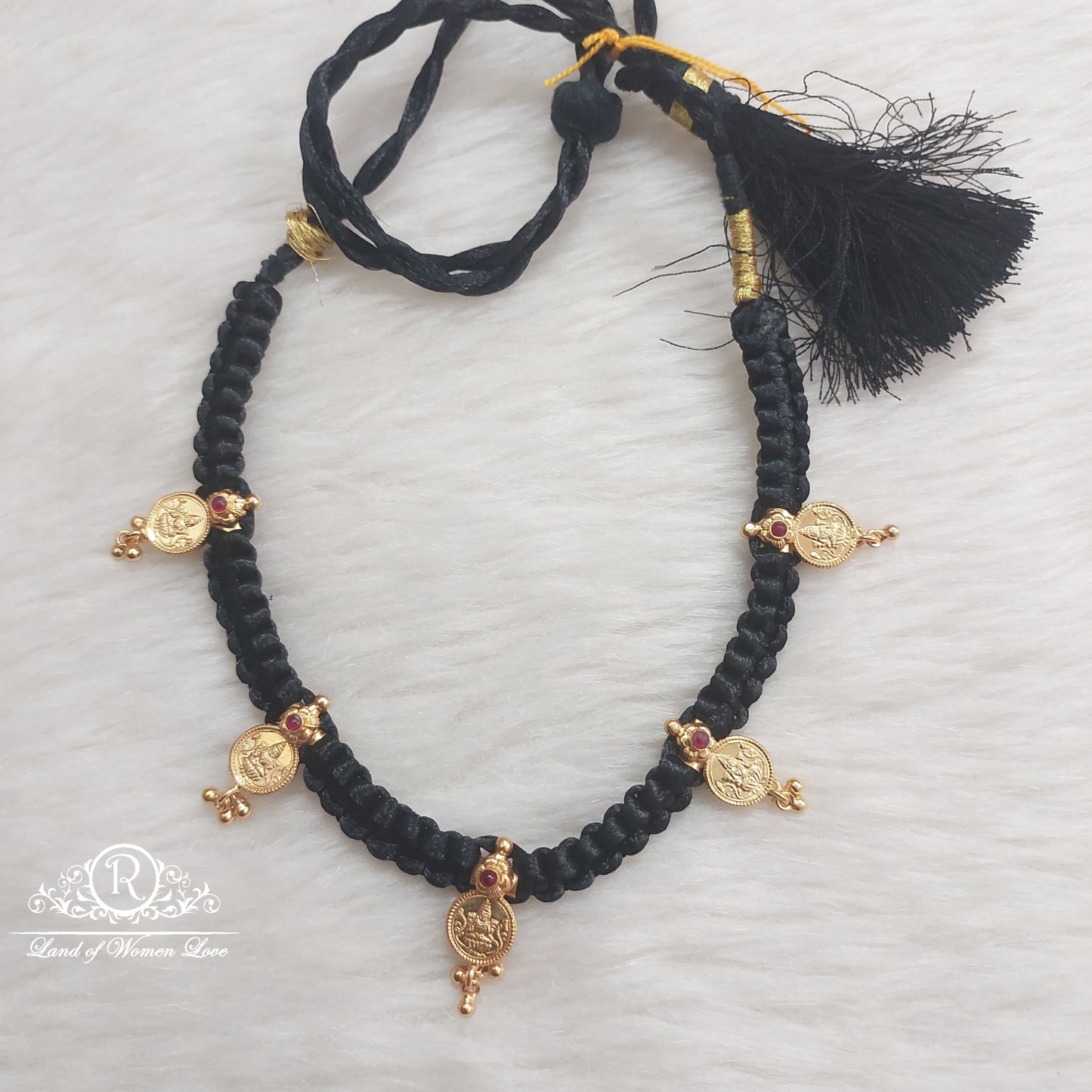 necklace silver black theard necklace designs-rm56 92.5 silver ramala jewelry / ramala collections