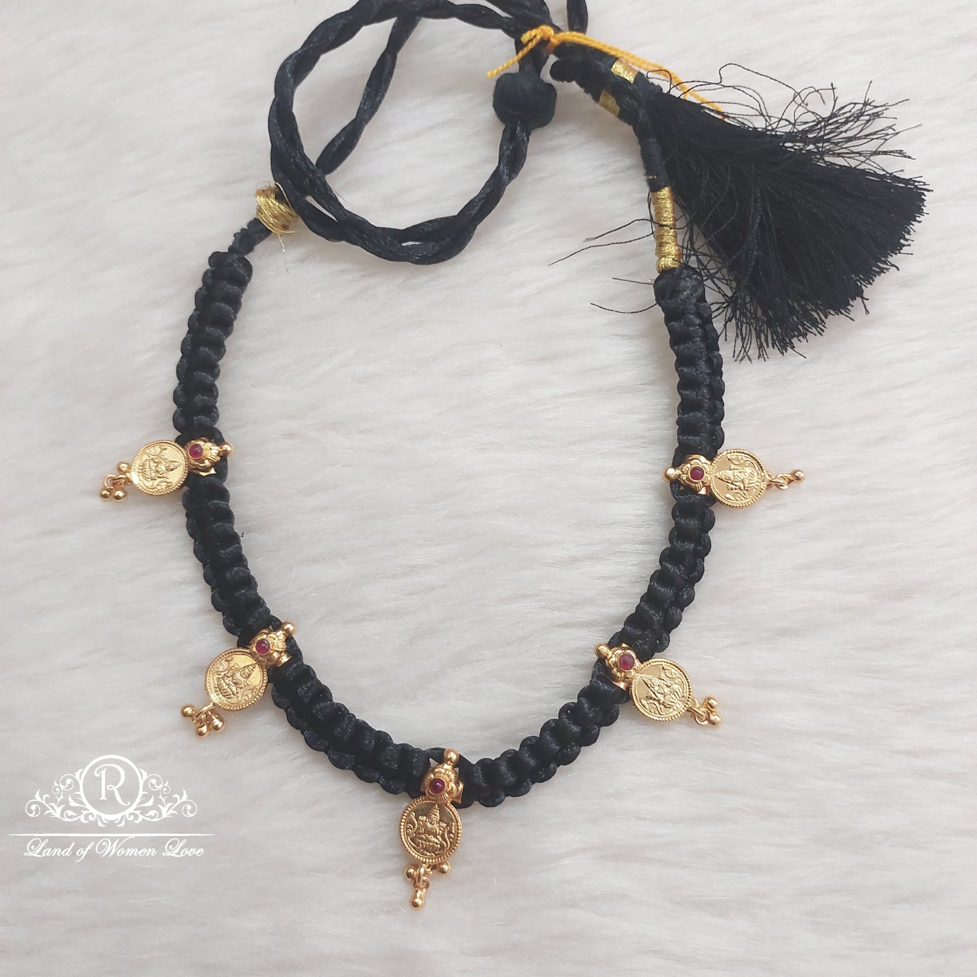 necklace silver black theard necklace designs-rm56 92.5 silver ramala jewelry / ramala collections