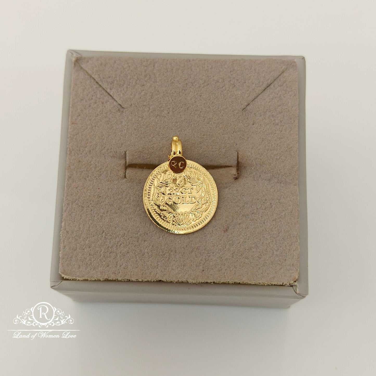 Silver Lakshmi Devi kasula Design Locket-RCK203