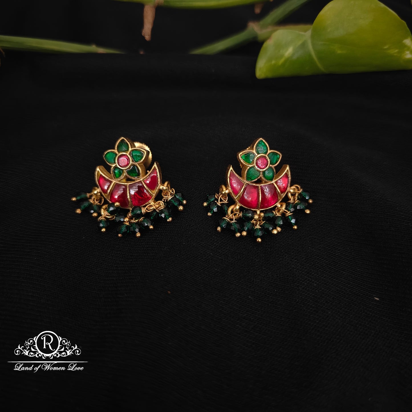 92.5 silver kundhan earrings-SA216
