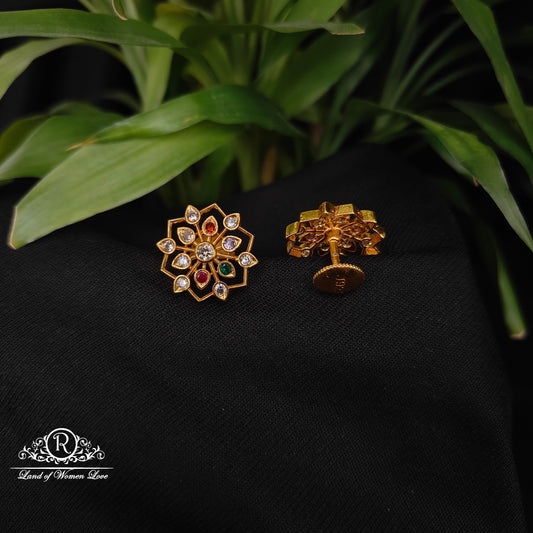 Silver Navaratna earrings-RCDS0613