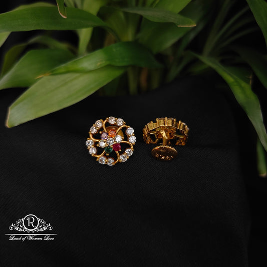 Silver Navaratna Earrings -RCDS0614