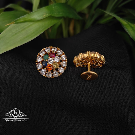 92.5 silver gold polish navartna earrings -RCDS0617