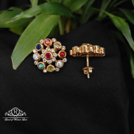 92.5 silver gold polish navartna earrings -RCDS0618