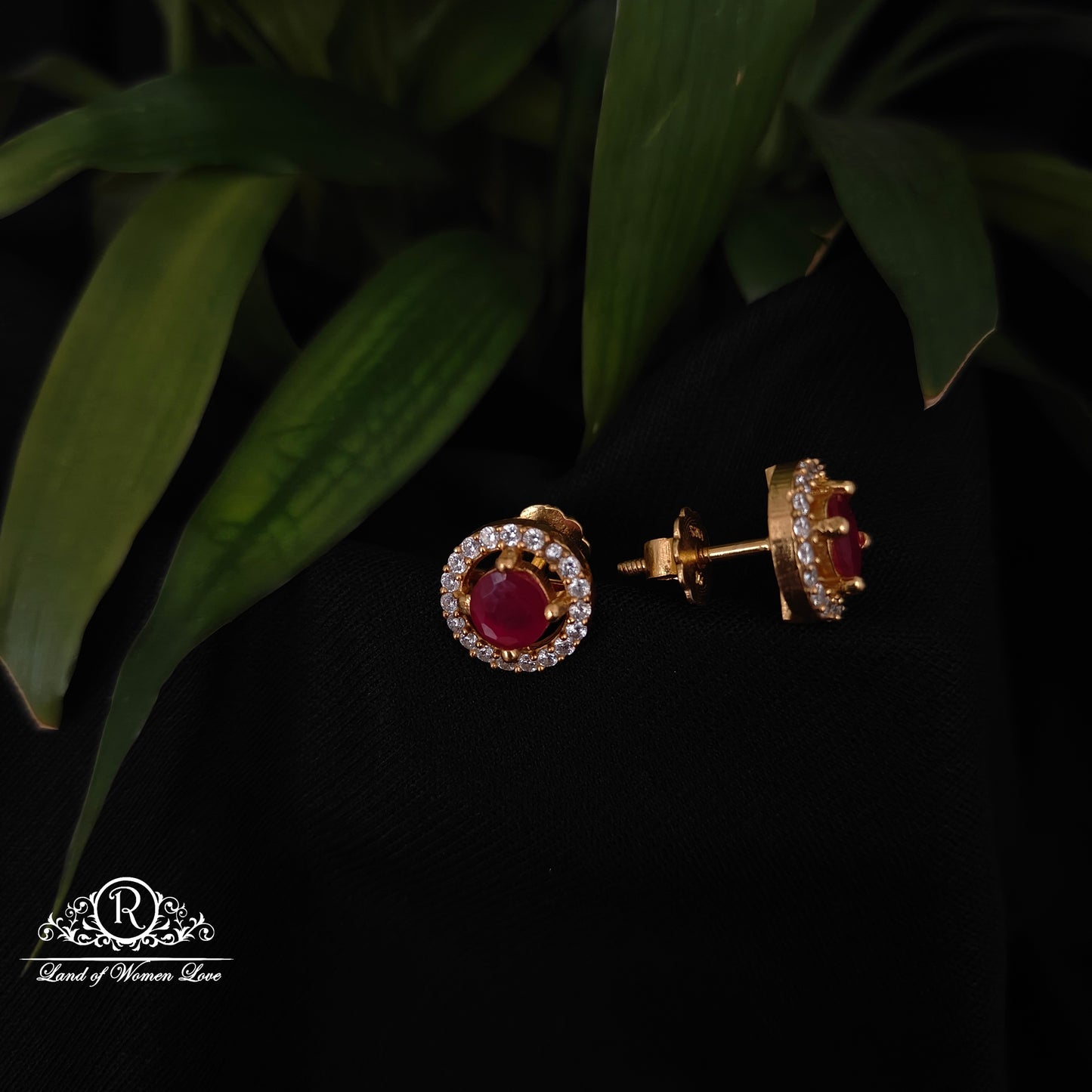 92.5 silver cz stone earrings -RCDS0615-2