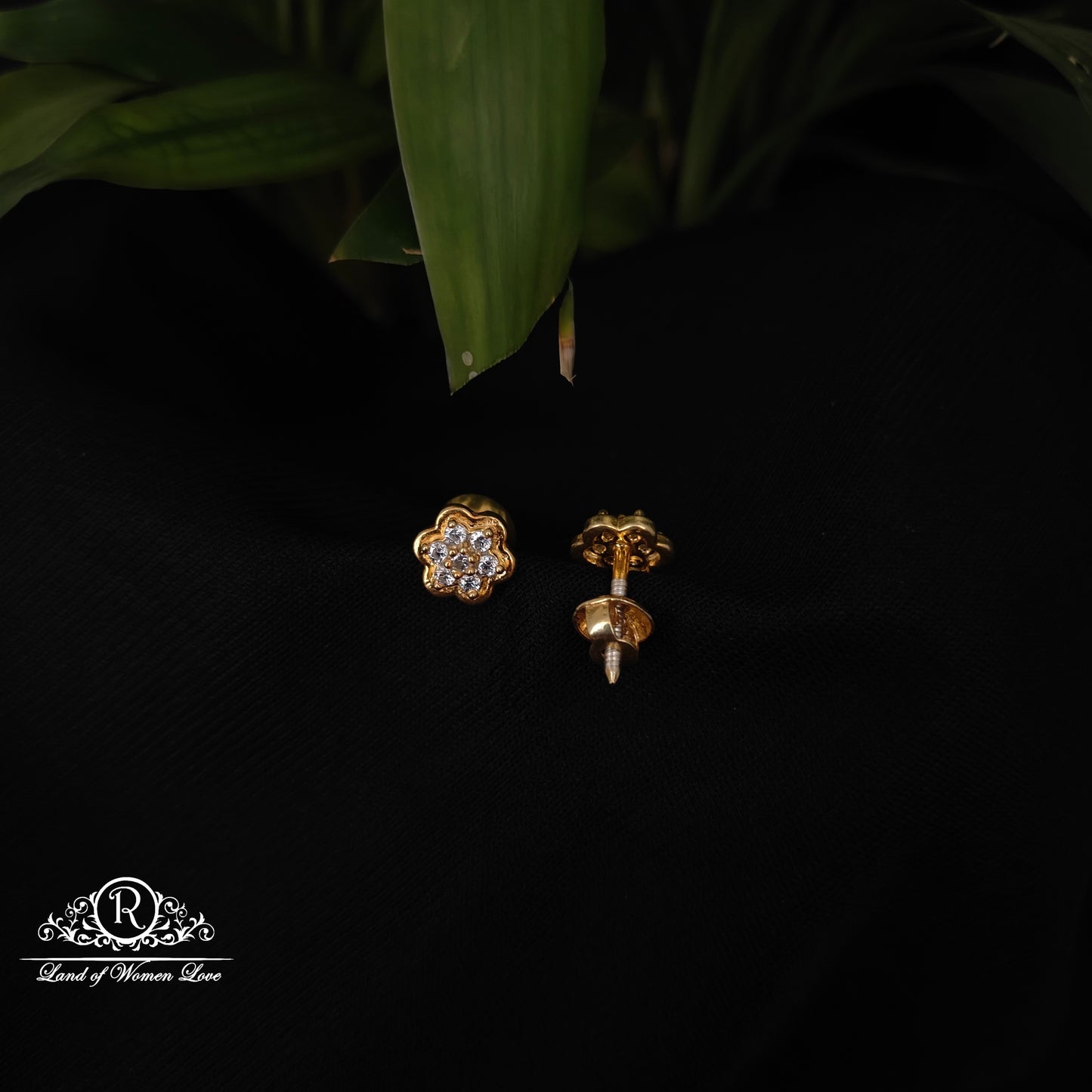 92.5 silver white stone earrings -RCDS0640