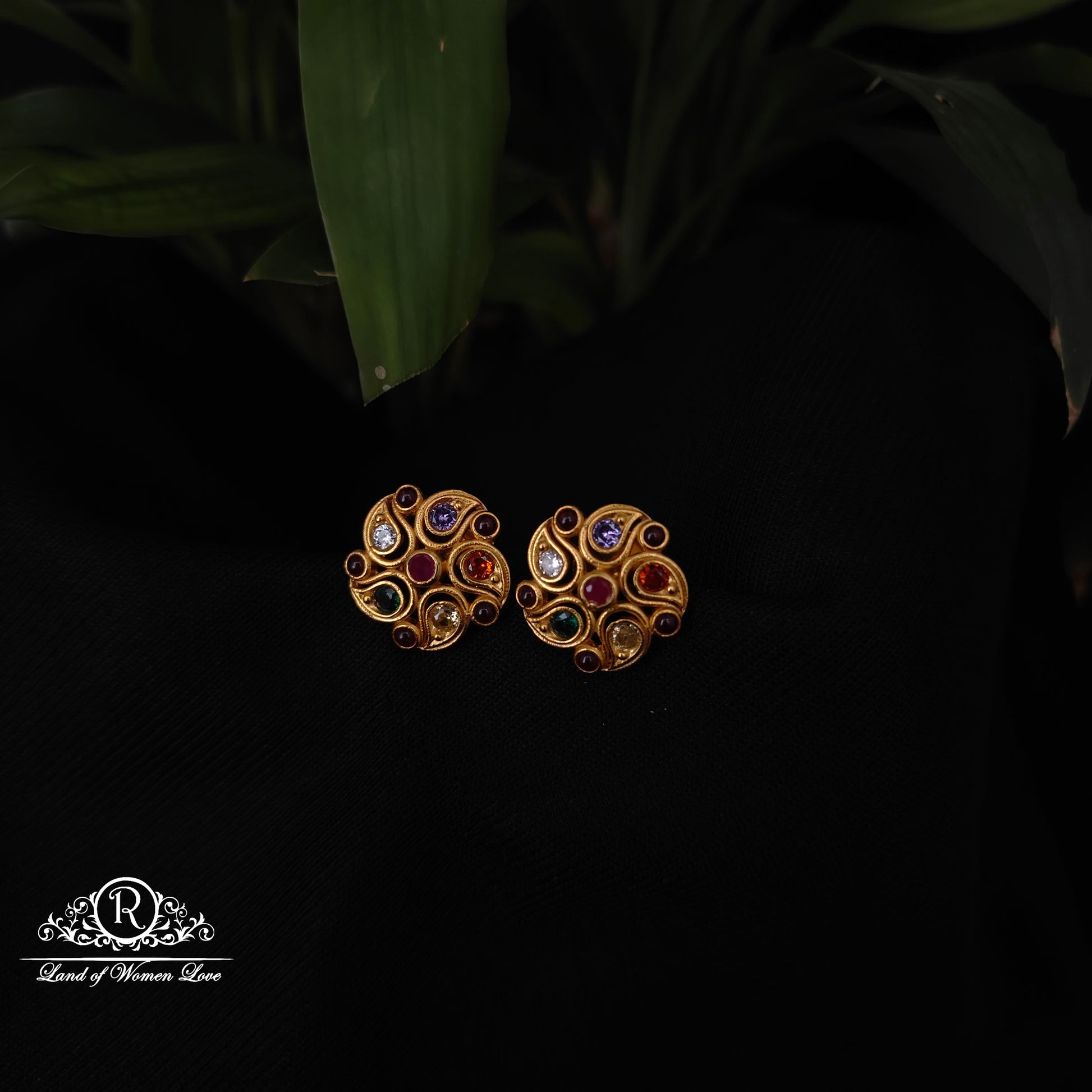 earrings silver navaratna earrings navaratna 92.5 silver ramala jewelry / ramala collections