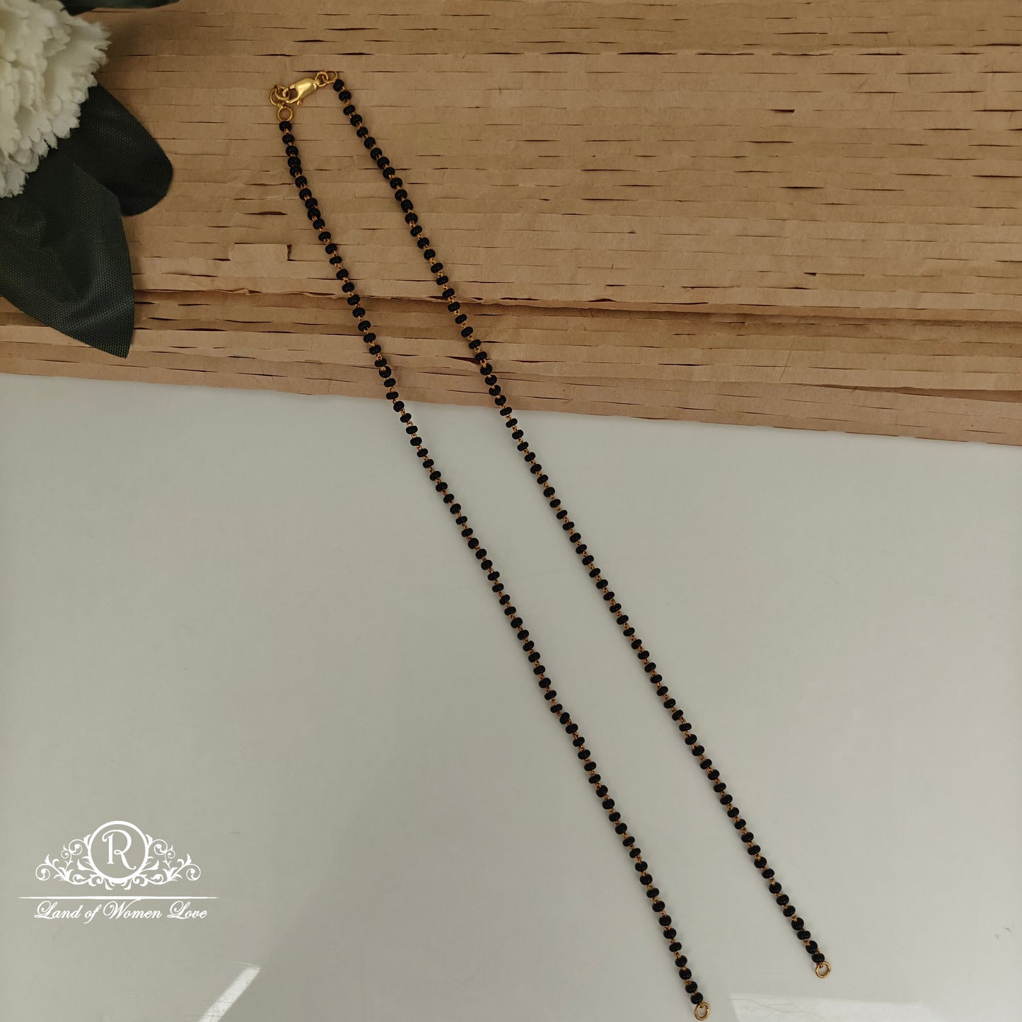 92.5 silver gold polish black beads -RCDS0652