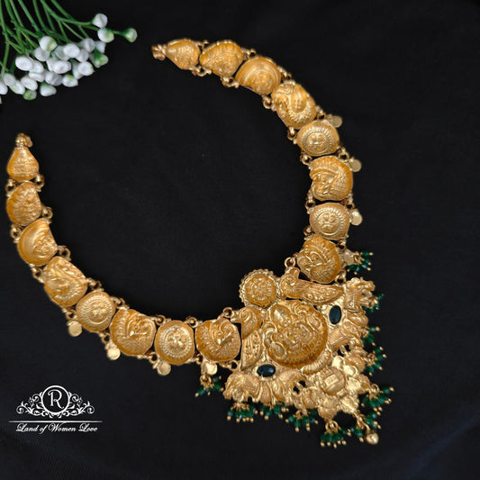 92.5 silver simple and Cute nakshi necklace with Lakshmi Devi Design -RCJR1005