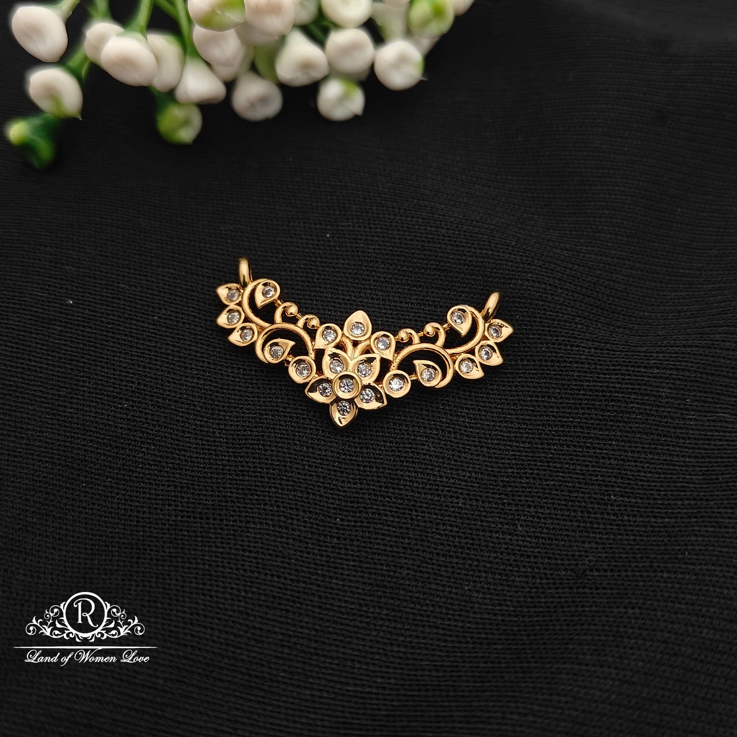 92.5 silver flower design mala locket-RCCP468-5