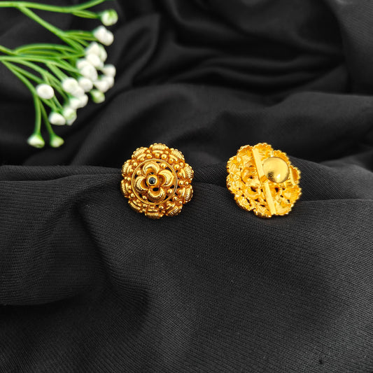 92.5 Silver flower design Earrings-RCM1644