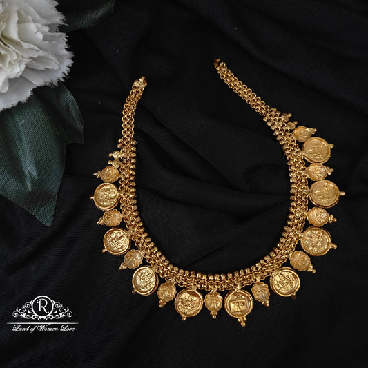 92.5 SILVER KASU NECKLACE WITH RUBY-RCP181