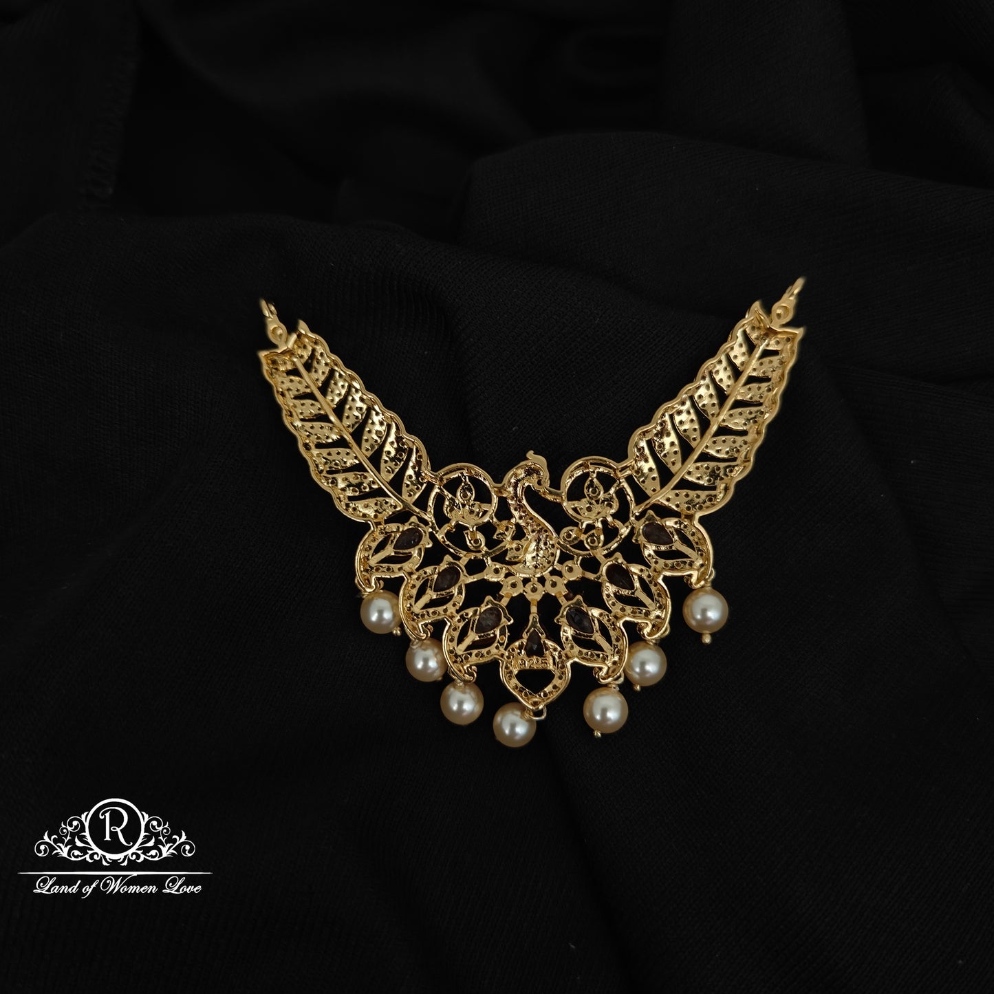 92.5 SILVER DIAMOND FINISHING MALA LOCKET-RCM1460