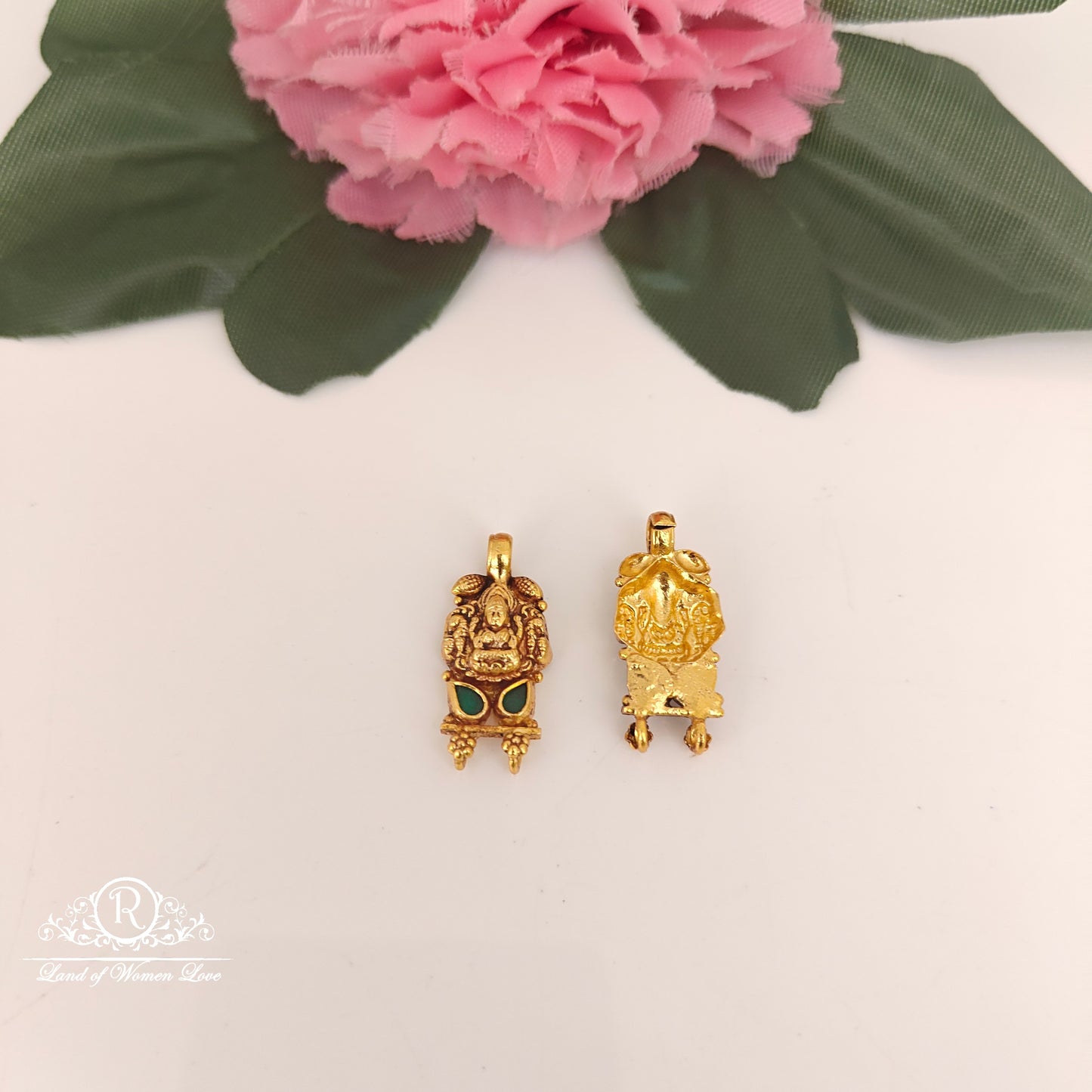 92.5-SILVER LAKSHMI DEVI SIDE LOCKETS -RCZ1064