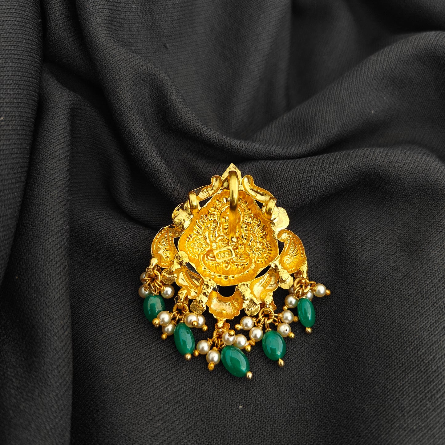 92.5 Silver With Gold Polish Lakshmi Devi Desgin pendant -RCV365