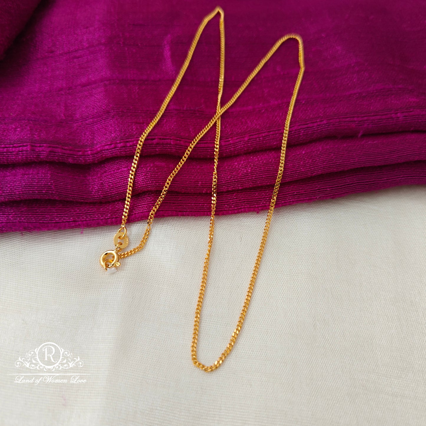 92.5 Silver Gold polish Chain-RCSB022