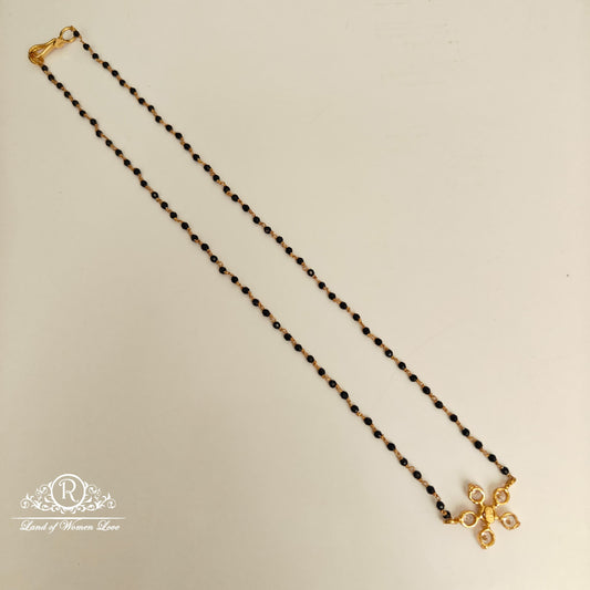 92.5 SILVER BLACK BEADS CHAIN-RCH1117