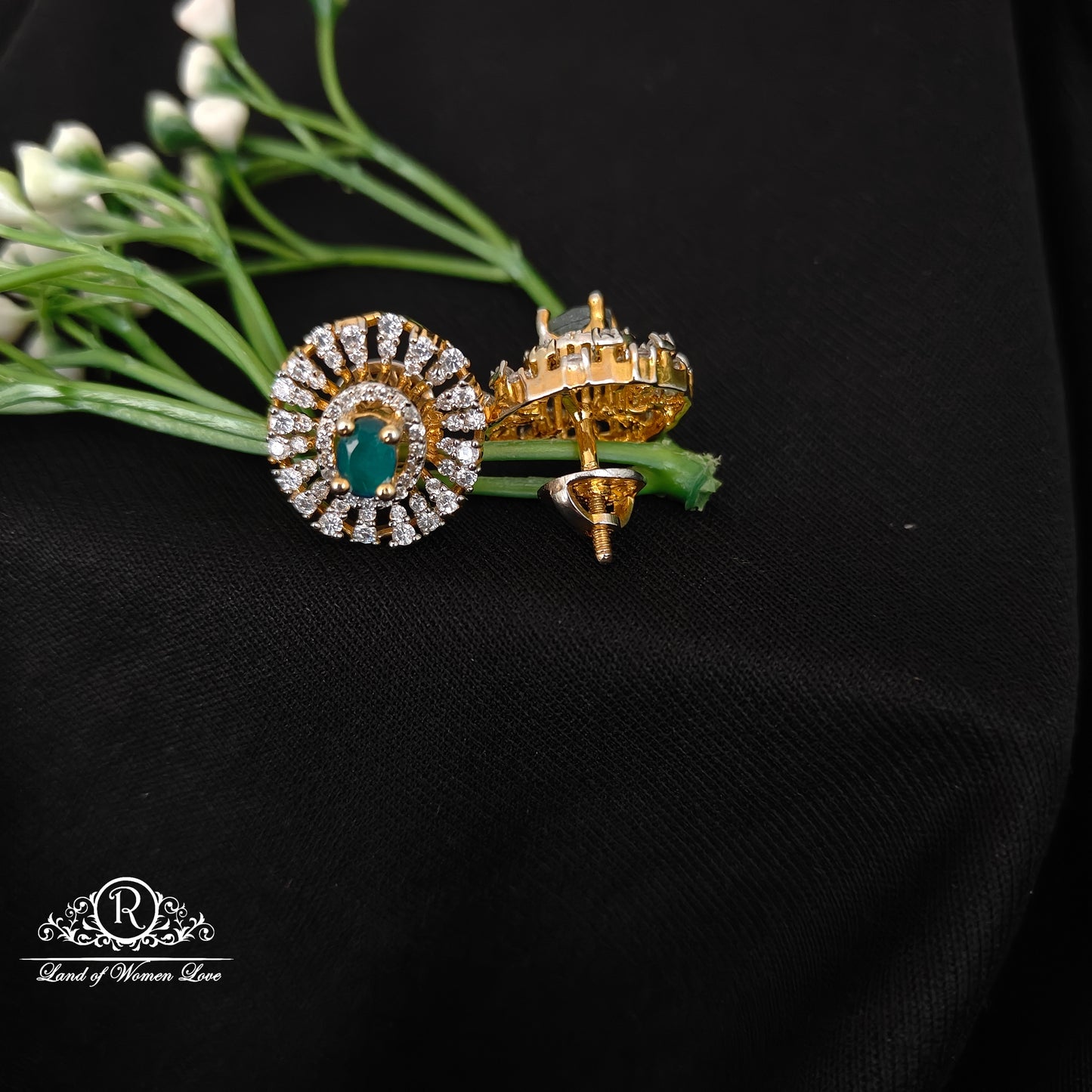 92.5 silver simple and Cute diamond finishing earrings-RCCP77