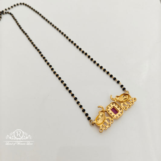92.5 Silver with gold polish Black beads -RCH1293