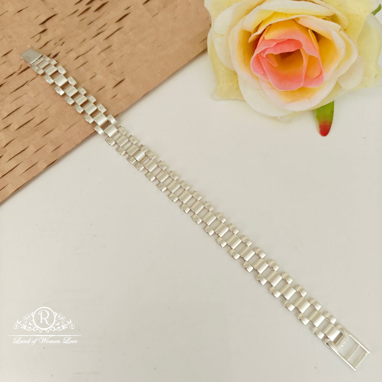 92.5 silver mens bracelet -RCVH41