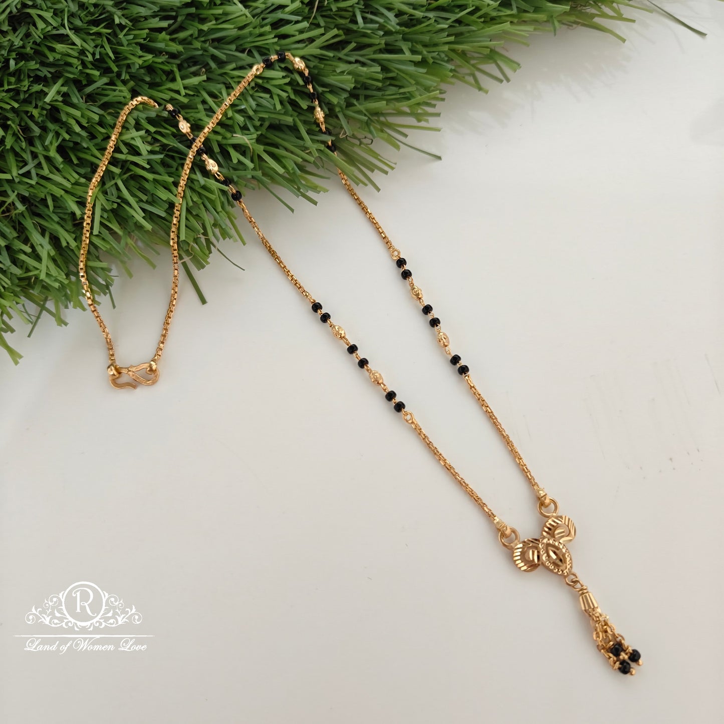 92.5 silver black beads with chain model-RCDS0659