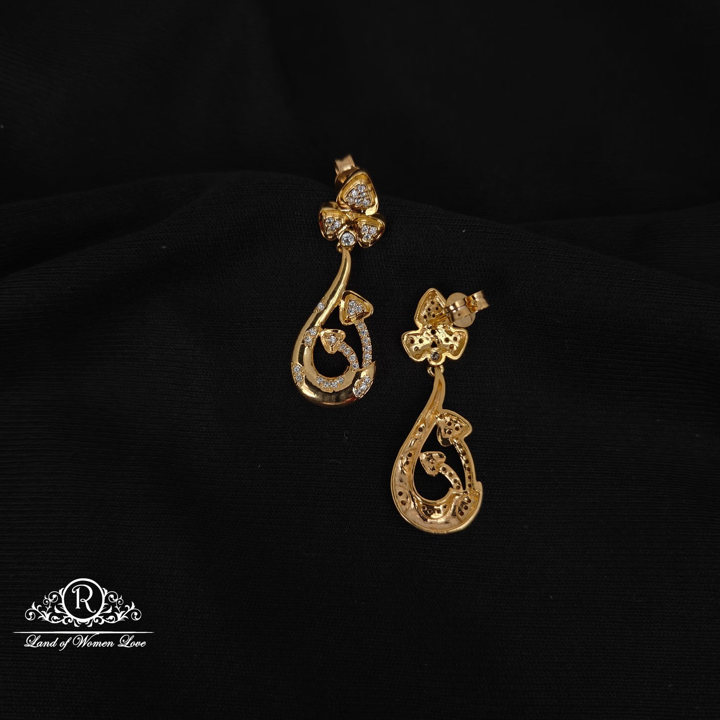 92.5 silver earrings with CZ stones-SS53-1
