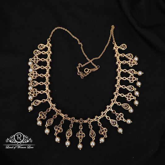 92.5 SILVER RUBY NECKLACE WITH EARRINGS SET-RCP183