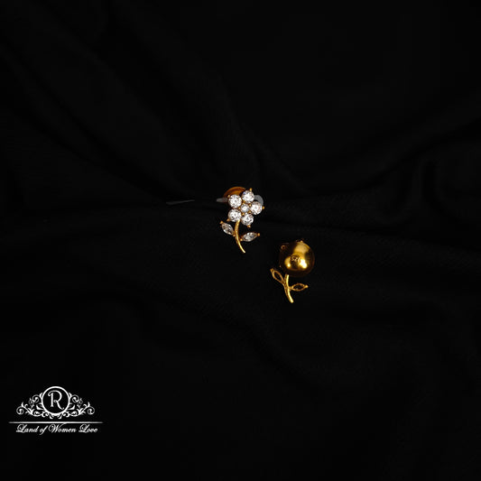 92.5 silver simple and Cute flower design earrings-RCJR1026