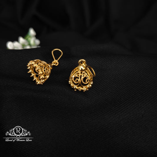 92.5 SILVER GOLD POLISH EARRINGS-RCH1085