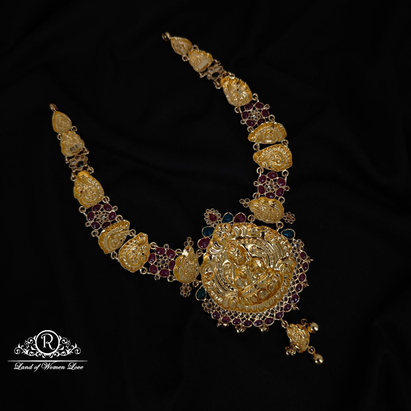 92.5 silver premium lakshmi devi necklace-RCHD002