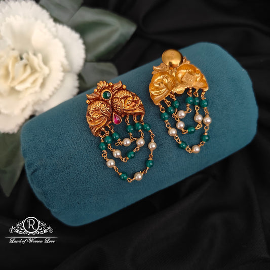 92.5-SILVER PEACOCK EARRINGS -RCZ998