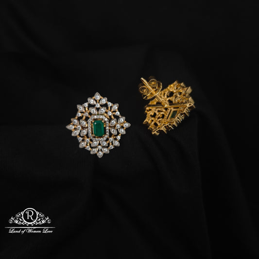 92.5 SILVER DIAMOND FINISHING EARRINGS-RCZP025