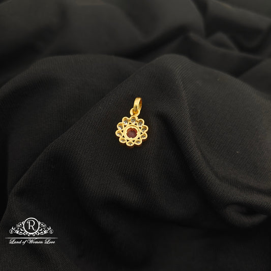 92.5 Silver Flower design with gold polish locket-RCR261