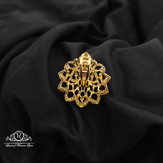 92.5 Silver Ruby stone diamond finishing flower design pendent -RCR195