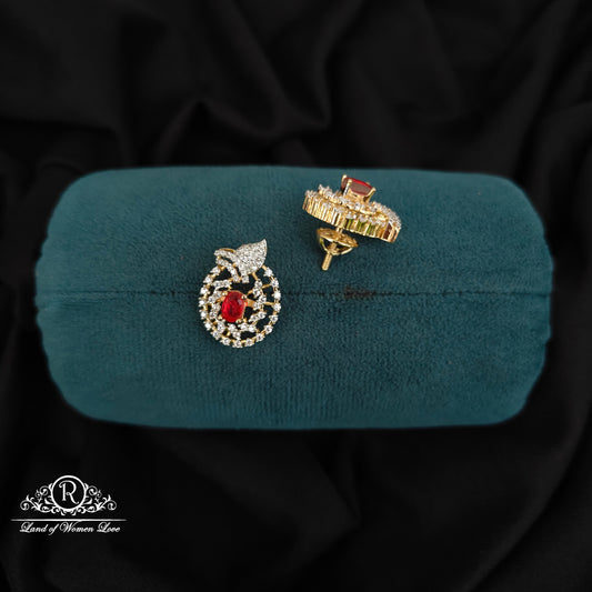 92.5 SILVER DIAMOND FINISHING EARRINGS-RCM1473