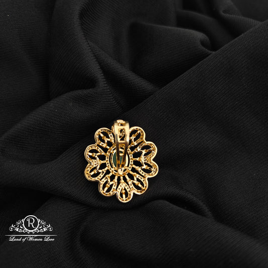 92.5 Silver diamond finishing flower design pendent -RCR109