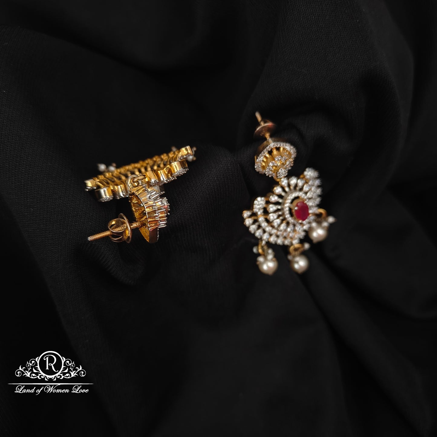 Silver diamond replica earrings -RCT16