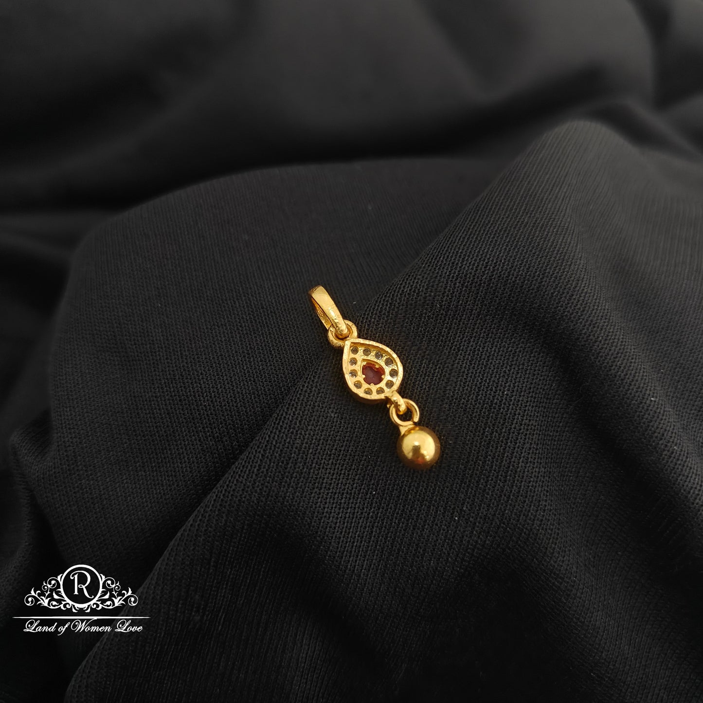 92.5 Silver Drop shape with gold drop design with gold polish locket-RCR274