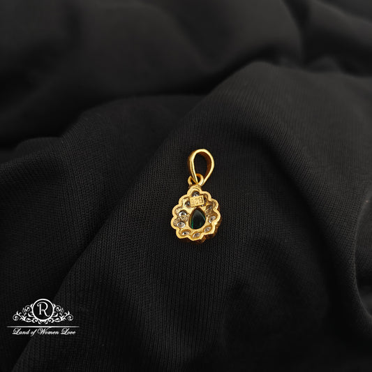 92.5 Silver flower design with gold polish locket-RCR258