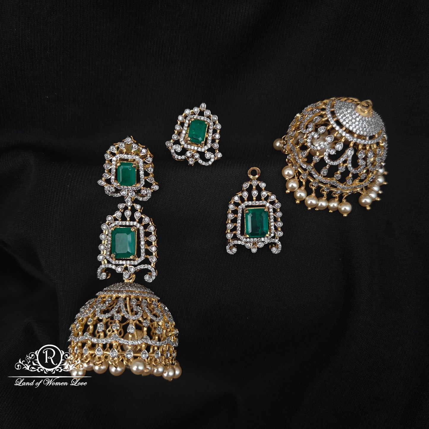 92.5 SILVER DIAMOND FINISHING JUMKAS-RCZP018