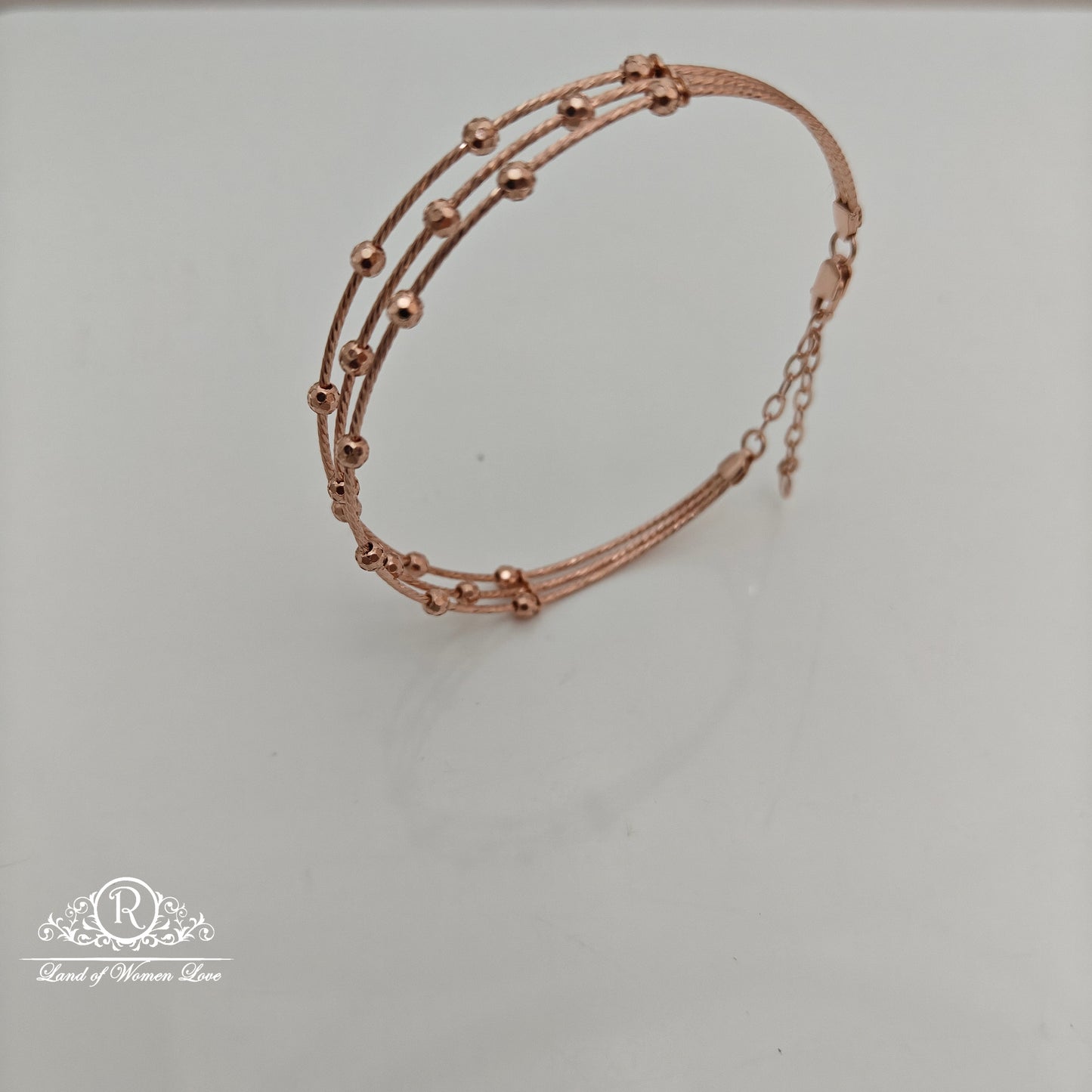 92.5 Silver Rose Gold Polish Bracelet-RCSS014