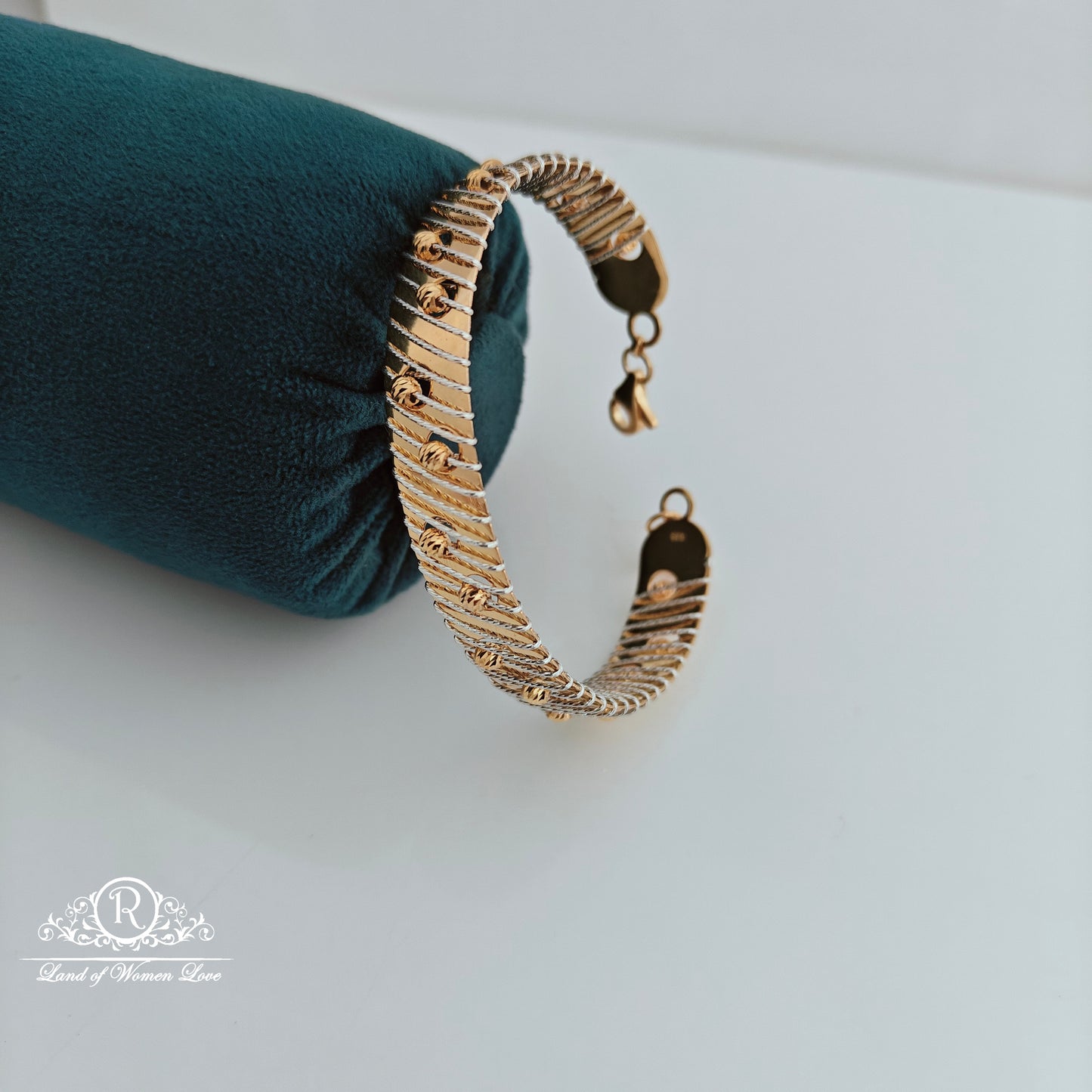 92.5 silver 2 tone italian Bracelet-RCMC007