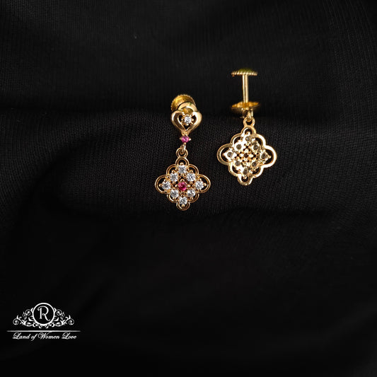 92.5 SILVER STONE EARRINGS-RCHD038-2