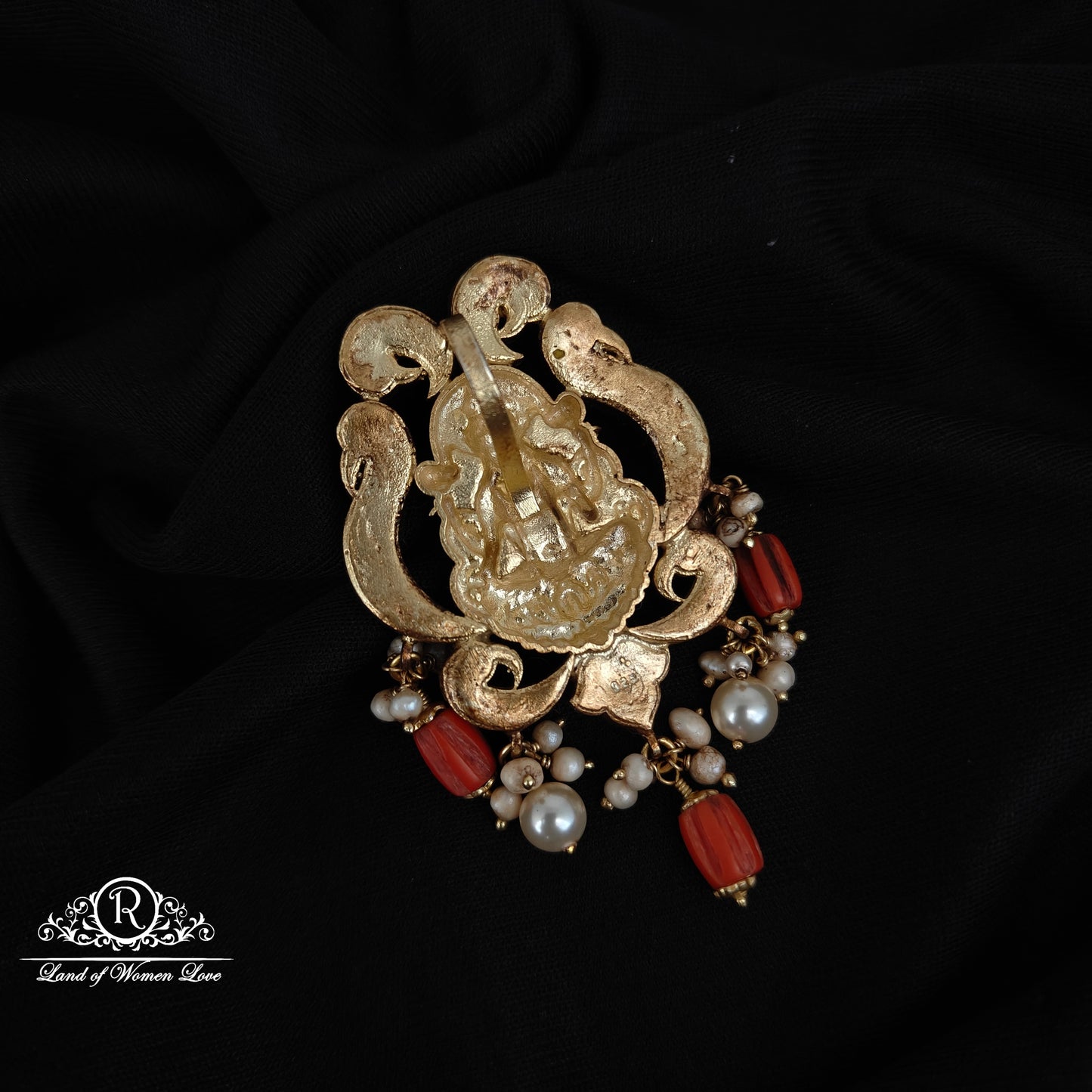 92.5 SILVER KUNDAN LAKSHMI DEVI PENDANT -RCM1428