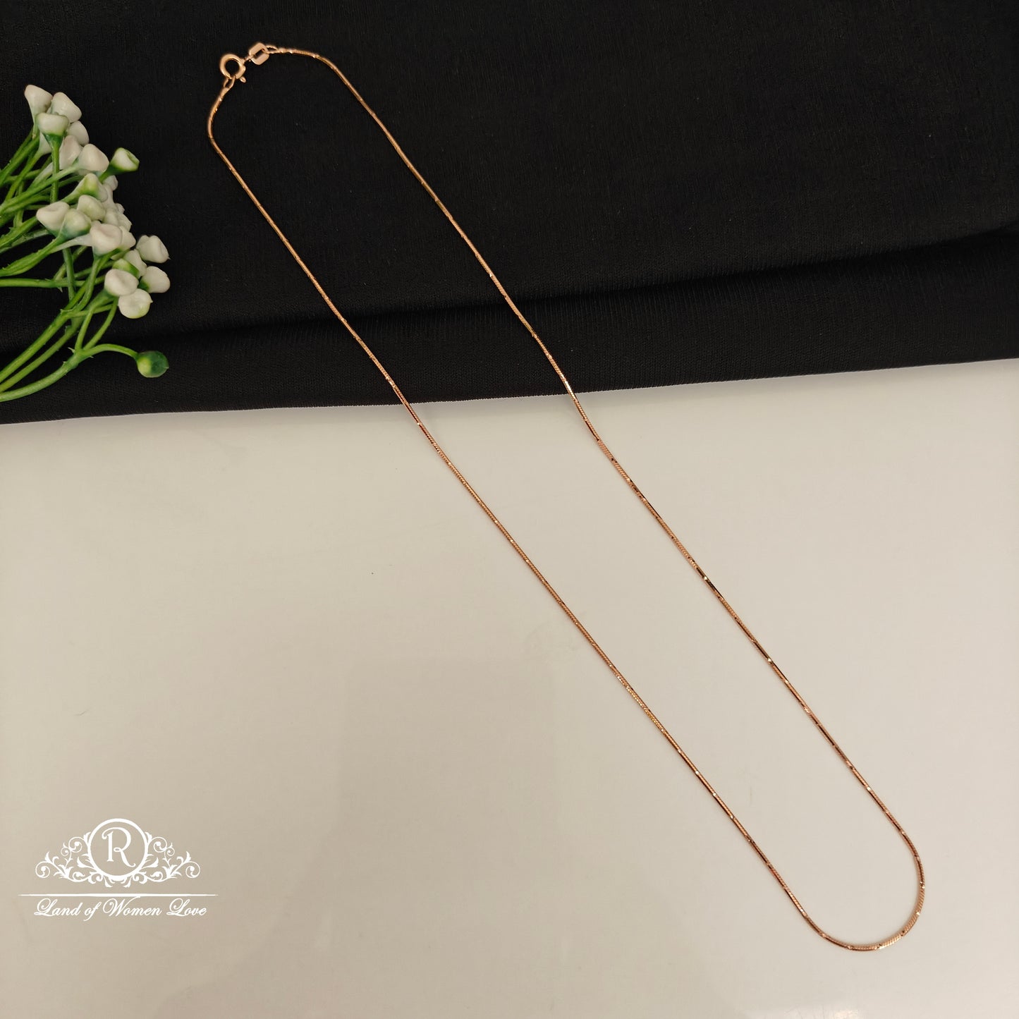 92.5 SILVER ROSE GOLD CHAIN-RCG359-4