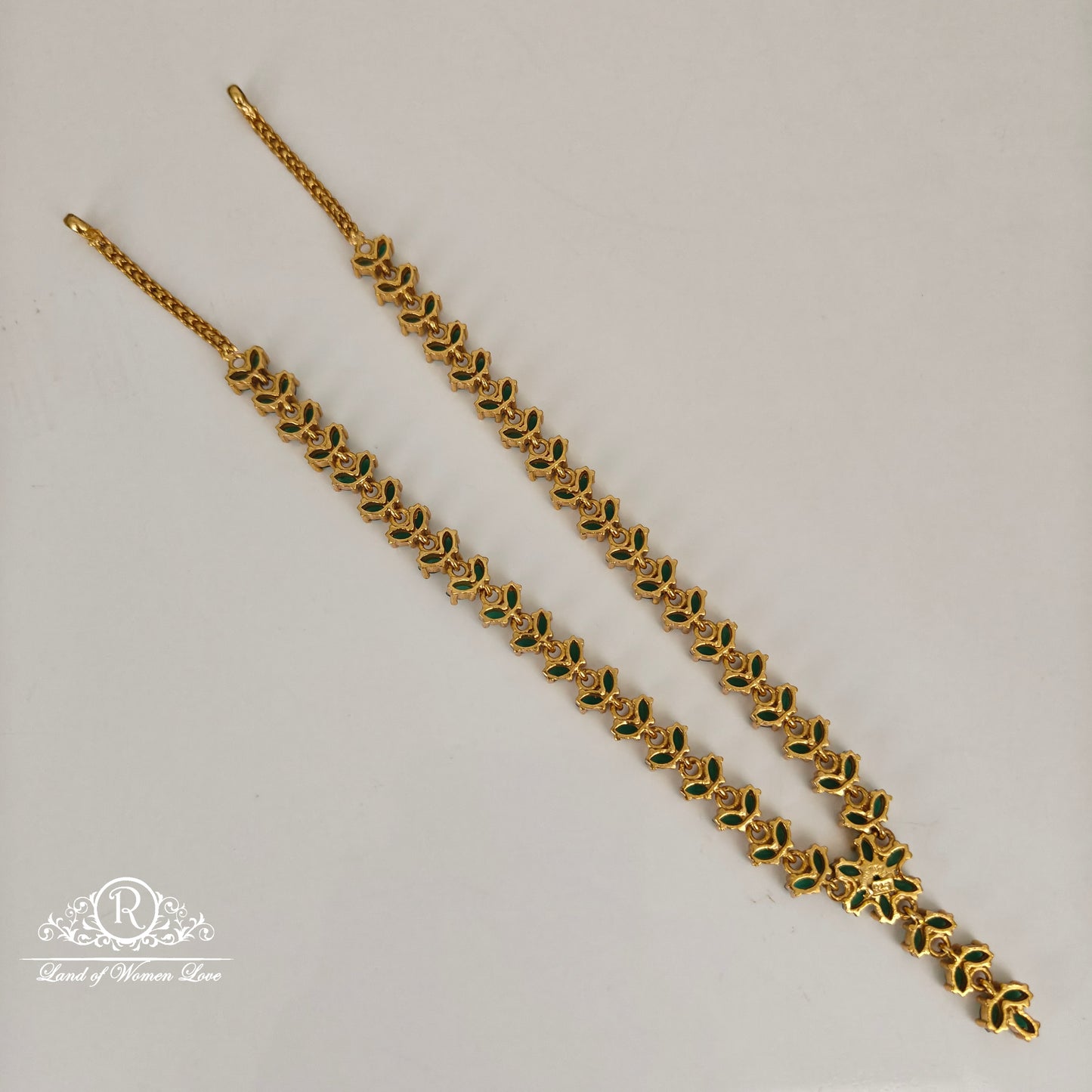 Silver CZ-gold polish necklace beautiful design -RCG060