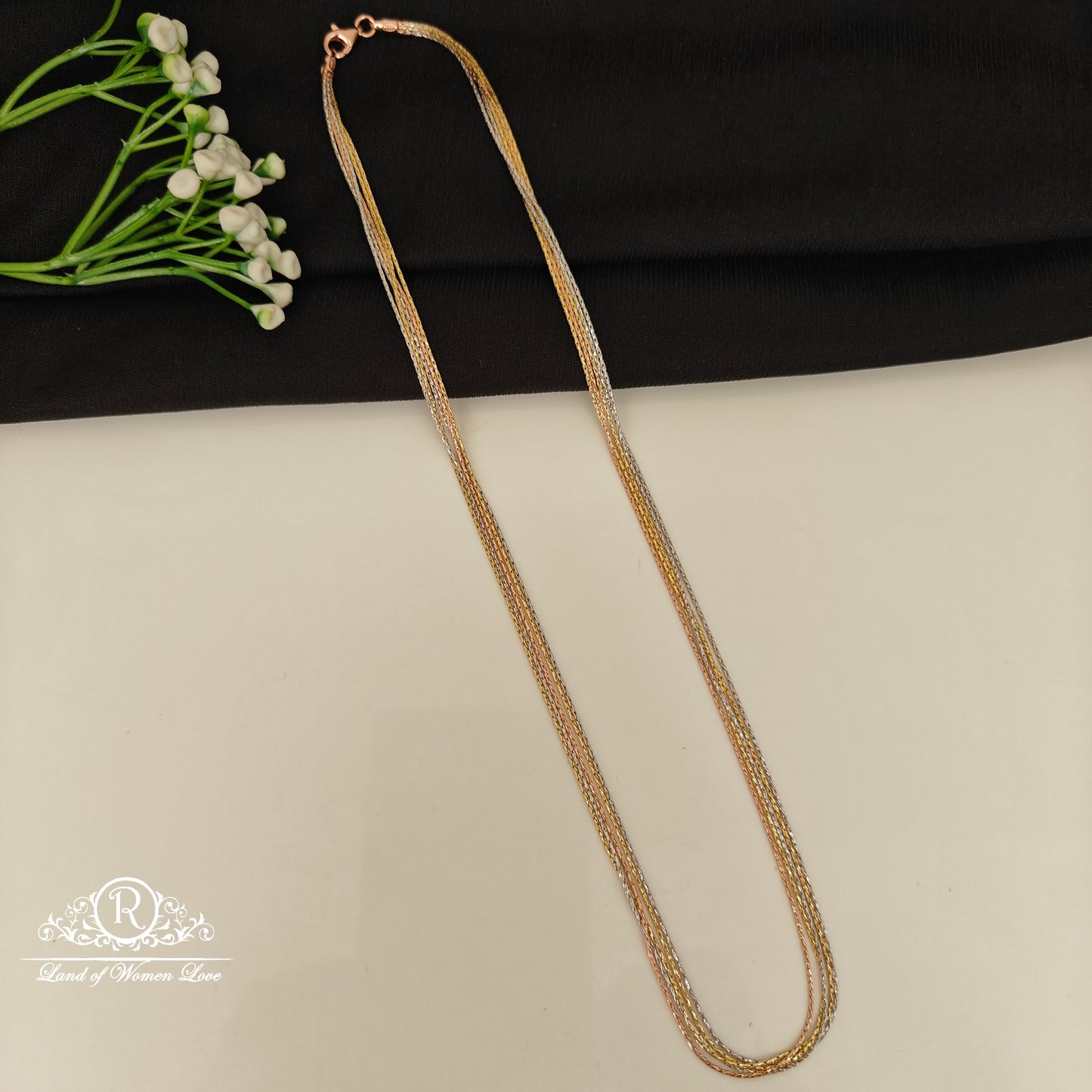 92.5 SILVER THREE TONE CHAIN-RCG359-11