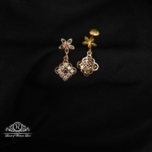 92.5 SILVER STONE EARRINGS-RCHD038-3